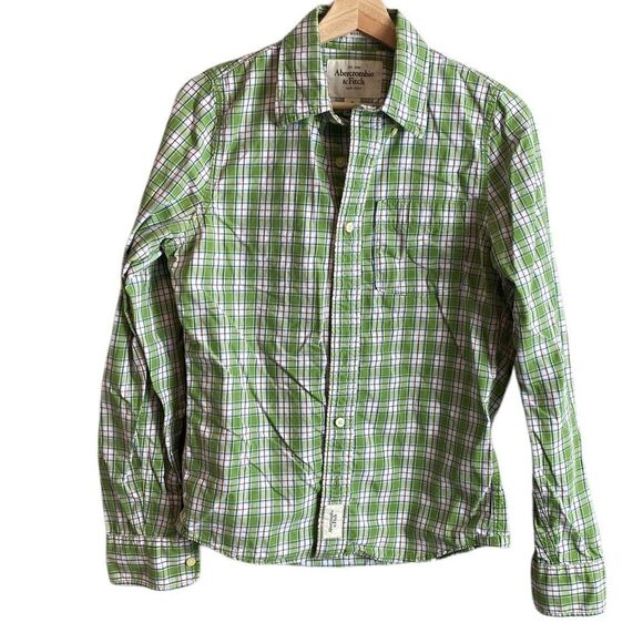 Abercrombie & Fitch muscle plaid button down - Picture 1 of 7